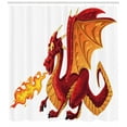 thumbnail image 3 of Ambesonne Dragon Shower Curtain, Funny Mascot Cartoon, 69"Wx70"L, Orange Red, 3 of 3