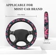 thumbnail image 3 of Balery pink butterfly Print Steering Wheel Covers Elastic Skidproof Steering Wheel Protective Cover Case for Men Women Universal 15 Inches Cars Accessories, 3 of 6