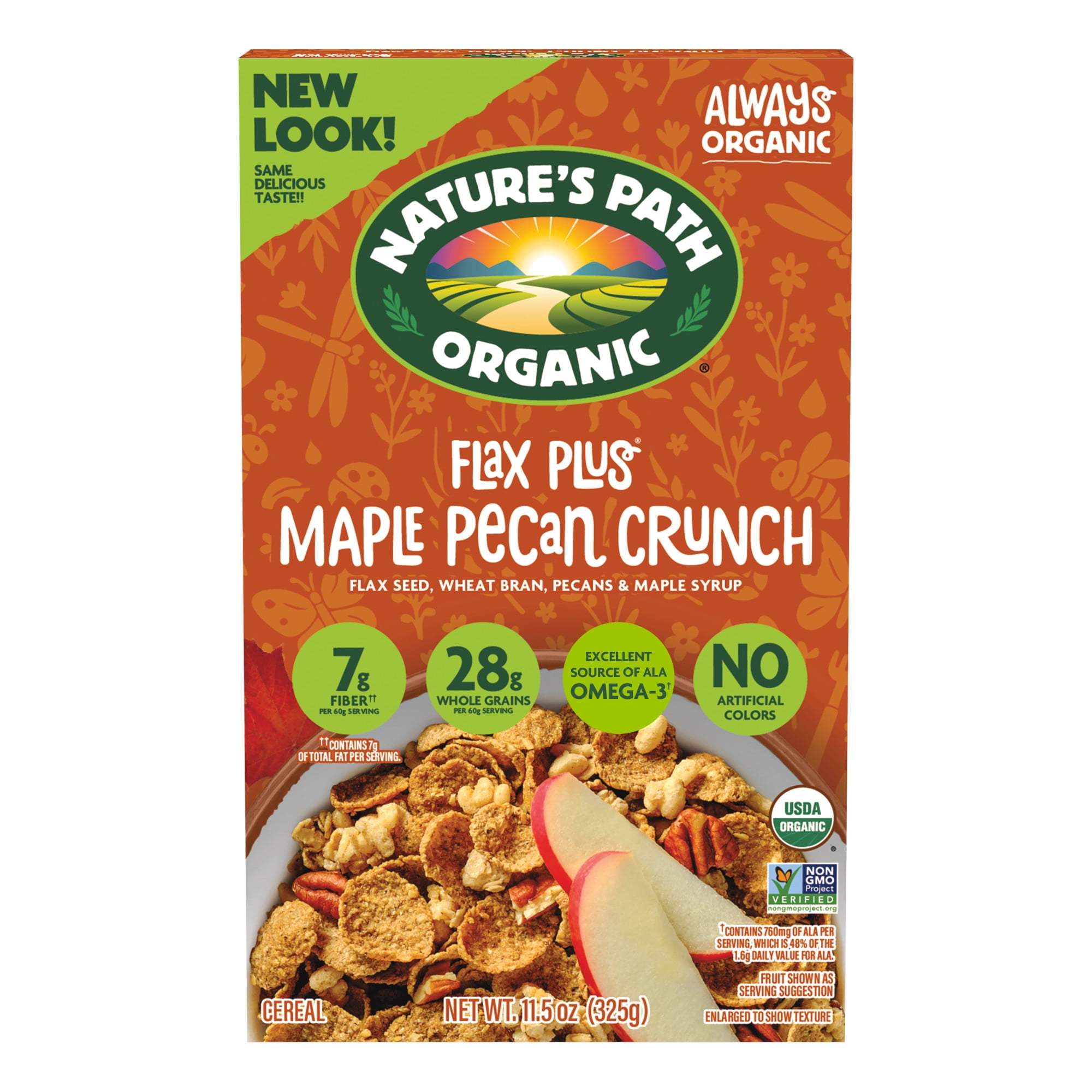 Nature's Path Organic Breakfast Cereal, Flax Plus Maple Pecan Crunch, 11.5oz Box