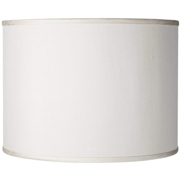 Abat-Jour Tambour Crème Faux Soie Moyen 13.5 Pouces Haut x 13.5 Pouces Bas x 10 Pouces Haut Araignée avec Remplacement Harpe et Embout - Possini Euro Design
