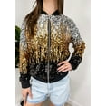 thumbnail image 5 of Womens Sequin Long Sleeve Front Zip Jacket with Ribbed Cuffs, 5 of 5