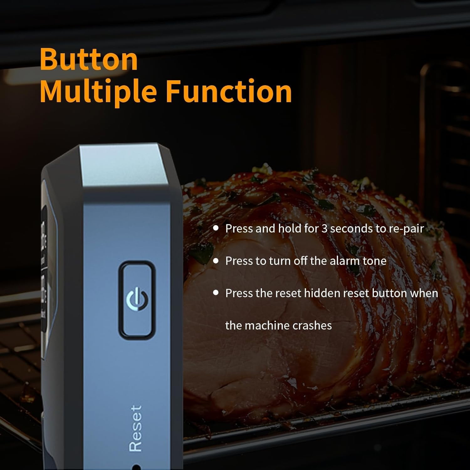 Smart Wireless Meat Thermometer with App, 500ft Range Bluetooth 5.4 BBQ Thermometer, Wire-Free Digital Food Probe with Dual Sensors for Grilling, Smoker, Oven, Rotisserie, Steak, IP67 Waterproof