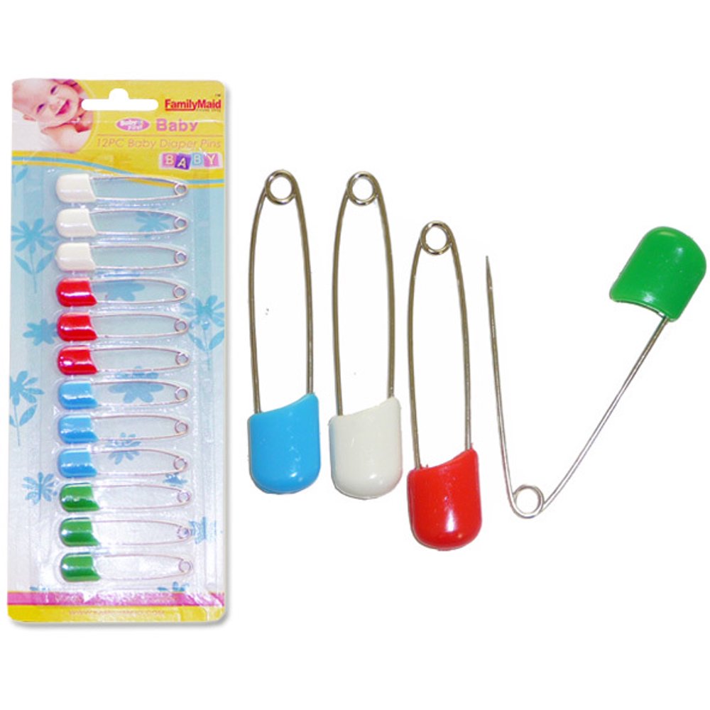 12 Piece Baby Diaper Pins Case Pack of 144