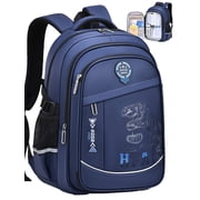 Kivdit School Backpack for Boys,School Bag for Kids Teens,Reflective Bookbag Gifts for Boys,Blue