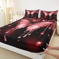thumbnail image 3 of Homewish Romantic Butterfly Animal Full Size Sheets, Red Sequin Print Bed Sheets, Couple Anniversary Sheet Sets, Ultra Soft Bedroom Decor, 4-Piece, 3 of 7