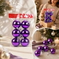 thumbnail image 5 of QISIWOLE Christmas Ball Ornaments Set of 6, Purple Shatterproof Lightweight Tree Balls, 2.36 x 2.36 in Plastic Ornament Set, for Christmas Tree Wreath Garland and Holiday Party Decor, 5 of 6