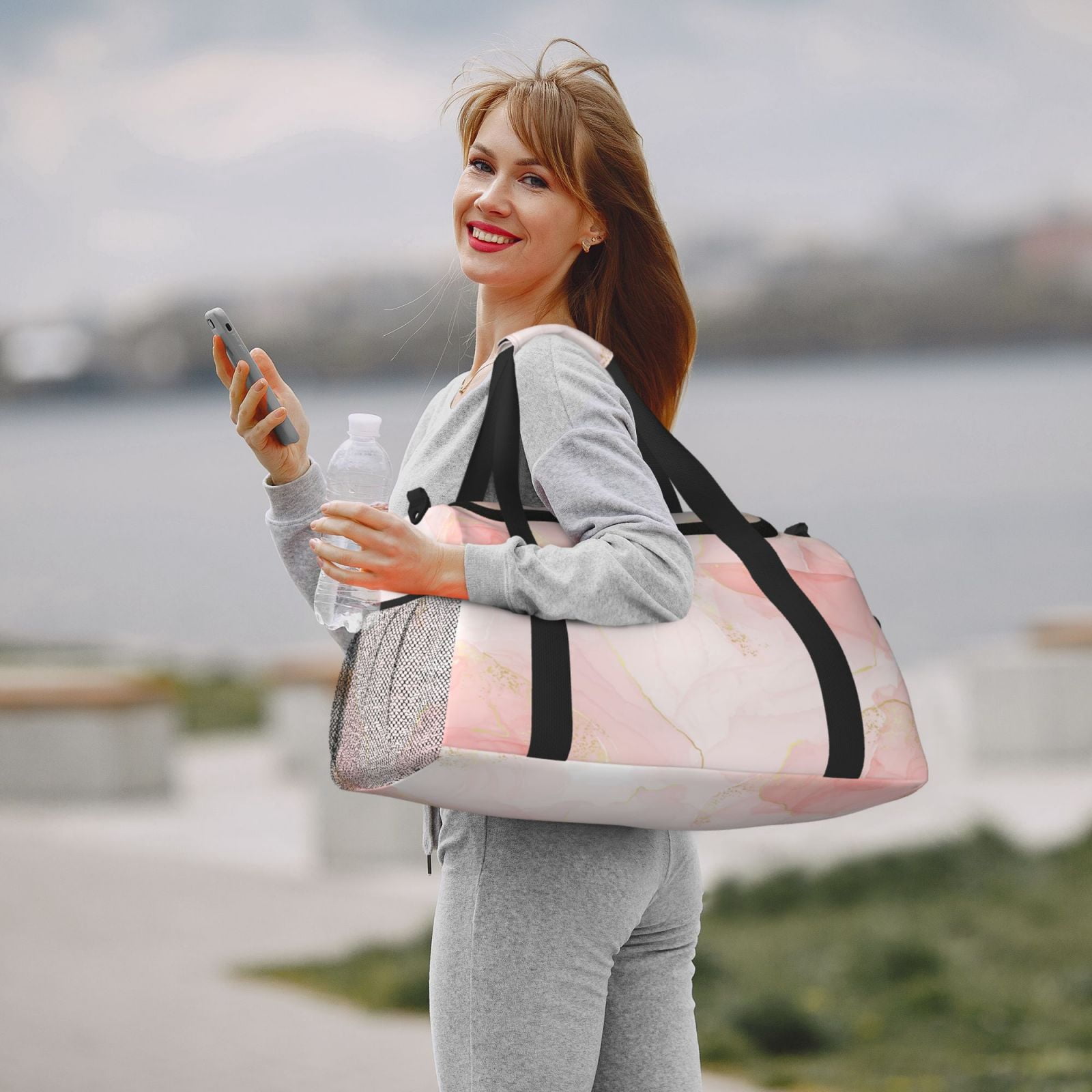 Fuzoiu Marble Print Travel Duffle Bag,Carry On Tote Bags,Duffel Bag,Sport Gym Bag, Hospital Bag for Labor and Delivery, Overnight Bag,Luggage Bag