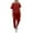 Red, variant on UAMVSH Women's Cotton Linen 2 Piece Sets Casual Baggy Short Sleeve Ruffle Tops Straight Leg Tapered Pants with Pockets Beach Outfits(Small,Red)