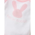 thumbnail image 5 of Inevnen My First Easter Outfit Infant Baby Boy Girl Short Sleeve Bunny Romper Pants with Hat, 5 of 9