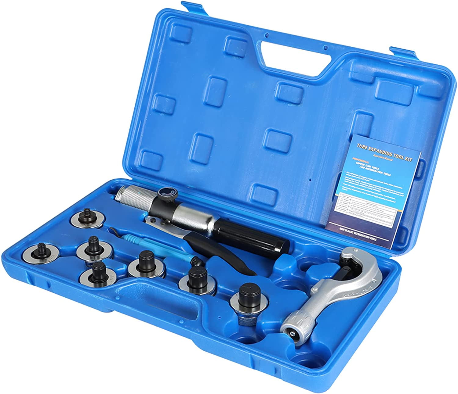 EPOTOOR Hydraulic Tube Expander Swaging Tool Kit 7 Expander Heads 3/8