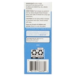 Equate Steam Shower Vapor Liquid Spray for Sinus Decongestant, Eucalyptus, 2 fl oz