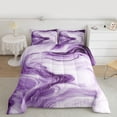thumbnail image 2 of Homewish Fluid Aesthetic Desgin Full Size Comforter Sets,Modern Splashing Ink Bedding Comforter Set,Purple White Bedding Sets For Adults,Super Cozy Room Decor Reversible,3 Pieces, 2 of 8