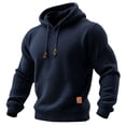 thumbnail image 2 of Waffle Knit Hoodies for Men Pullover Comfy Athletic Hooded Sweatshirt Outdoor Travel Hoodie Sweatshirts Navy 3XL, 2 of 4