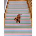 thumbnail image 2 of Pink Green Blue Stair Treads Non Slip for Steps Colorful Strip 4 Pcs Reusable Adhesive Stair Runner Mats for Dogs Elders Carpet Treads Rugs for Staircase 8x30 In, 2 of 7
