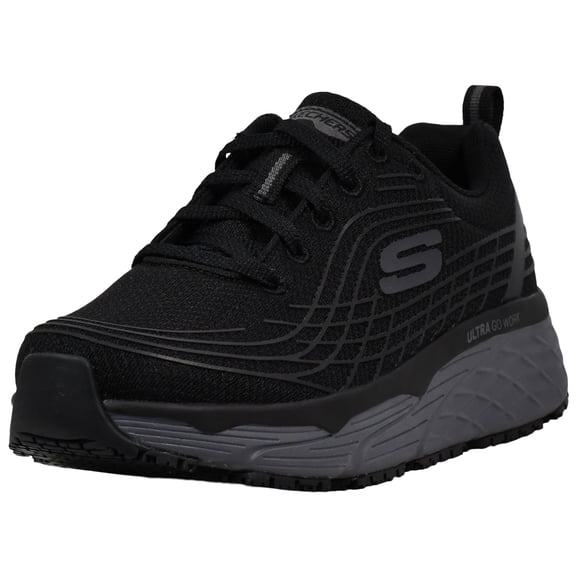 Skechers Max Cushioning Elite Slip-Resistant Womens Non Slip Work Shoes Air-Cooled Memory Foam Ultra Go Work Athletic Footwear