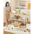 thumbnail image 4 of Isla de Cocina ThreeHio con 3 Estantes, Carrito Rodante Blanco, 4 of 8