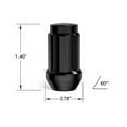 thumbnail image 3 of 24pcs Black Spline Drive Lug Nuts - 1/2x20 Threads - 1.4 inch Length - Closed End - Cone Acorn Taper Seat - Includes 1 Socket Key Tool - Compatible with Dodge Dakota Durango Viper, 3 of 8