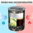 thumbnail image 2 of 12oz Coffee Tumblers Black Highland Cow Flower Pattern Stainless Steel Vacuum Insulated Travel Tumbler Coffee Cups Mug with Lid and Straw with Cleaning Brush for Cold & Hot Drinks, 2 of 5
