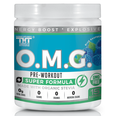 OMG Pre Workout Powder for Men & Women. A Great Energy Drink that improves focus and performance. Made with Organic Stevia + Organic (Best Non Creatine Pre Workout Supplement)