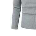 thumbnail image 5 of TFEOQRY Men's Mock Neck Sweater Ribbed Knitted Long Sleeve Solid Pullover Fall Winter Thermal Tops Gray, 5 of 5