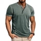 thumbnail image 1 of Camisetas de Corta para Hombre, Camisetas Informales de Algodón Estilo Henley, Camisetas Básicas de Verano Verde XL, 1 of 6