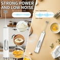 thumbnail image 4 of Rechargeable Milk Frother Handheld Foam Maker with 3 Stainless Whisk,Electric Whisk 3 Speed Adjustable,Coffee Frother for Coffee Cappuccino,Latte,Bulletproof Coffee,Keto Diet,Matcha,White, 4 of 8