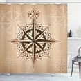 thumbnail image 1 of Ambesonne Compass Shower Curtain, Sailing Theme, 69"Wx70"L, Brown Pale Brown, 1 of 3