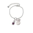 thumbnail image 2 of Delight Jewelry Silvertone 3-D Purple & AB Crystal Owl Silvertone Discover Dream Explore Zoey Charm Bracelet, 6.5+2" Extender, 2 of 4