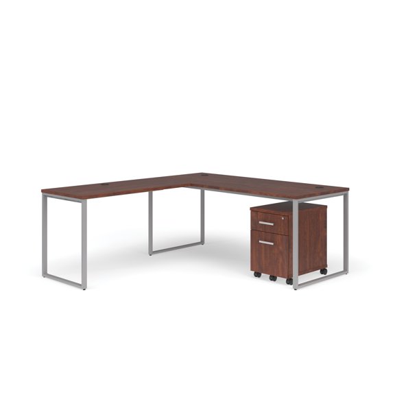 OFM Fulcrum Series Office Furniture Set, 72" Desk with Return, Filing Cabinet, in Cherry