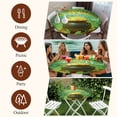 thumbnail image 7 of Saint Patrick's Day Round Tablecloth, Fitted Table Cover with Elastic for 36"-44" Round Tables, Rainbow Gold Coin Green Lucky Leaves Table Cloth Outdoor Indoor Dinning Party Waterproof Tablecloths, 7 of 7