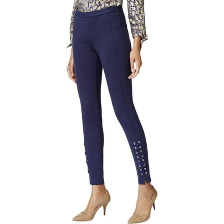 - Michael Kors NEW Navy Blue Womens Size 14 Stretch Lace-Up Skinny Pants