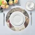 thumbnail image 3 of WOBOGO A Snowman with A Horse Round Placemats Set of 1 Heat Resistant Washable Kitchen Table Decorations 15.4in, 3 of 7