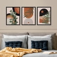 thumbnail image 2 of PixonSign Framed Canvas Print Wall Art Set - Mid-Century Polygons & Plants Abstract Geometric Art - Set of 3 Modern Art Pop Print Illustrations Minimalism Wall Décor - 12"x16"x3 Panels Black, 2 of 5