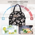 thumbnail image 6 of Lafuoo black white Skull bone Pattern Insulated Lunch Bag, Adjustable Shoulder Strap Handheld Crossbody Waterproof Lunch Bag, Unisex-One Size, 6 of 6
