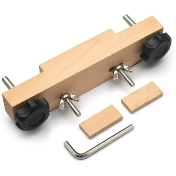 Solid Maple Guitar Bridge Clamp, Entry Level Bridge Clamp Acoustic Luthier Tools with Cork Gasket & L-Wrench, Wooden Guitar Bridge Clamp for Classical/Acoustic Guitar Accessory Luthier Tools