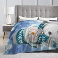 thumbnail image 4 of Kll Fleece Blanket Plush Throw Blanket Christmas Snowman In The Snow,Soft Fuzzy Cozy Flannel Blanket For Couch Sofa Bed.(50"X40"), 4 of 9