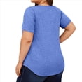 thumbnail image 2 of Tops de Talla Grande para Mujer, Corta, Cuello Cuadrado, Túnica Holgada de Verano para Leggings. Azul 4XL, 2 of 8