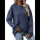 thumbnail image 1 of Sudadera de Larga para Mujer, Informal, con Cuello Redondo, , Ligera y con Bolsillo. Azul Marino S, 1 of 10