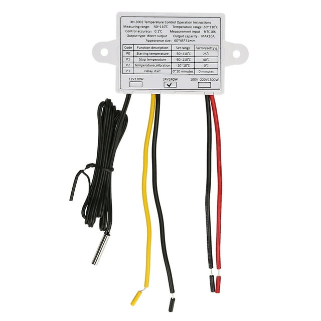 Temperature Controller,With Waterproof Ntc Display Temperature Temp Ntc Probe -50~110 Temp Switch With Led Display Temperature -50~110 24v 240w Temperature Temp Switch Probe -50~110 24v Havou Dsfen
