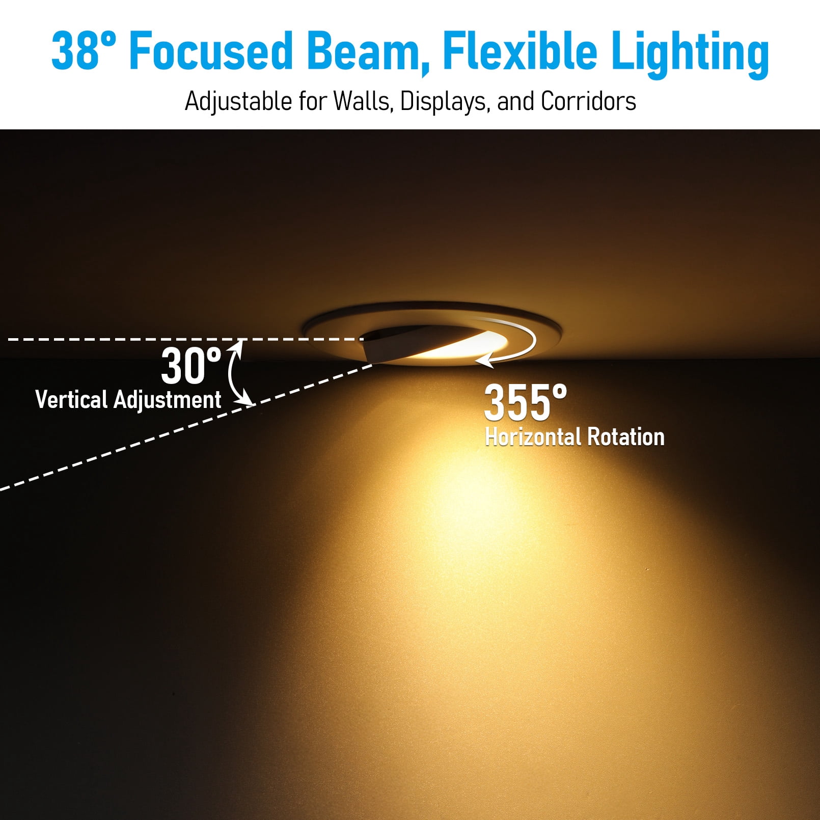 2 Pack 4 Inch 9W Fire Rated Gimbal LED Recessed Light, 5CCT Dimmable Canless Downlight with J-Box, Meets UL263 & ASTM E119, 2 Hour Fire-Rated Commercial Ceilings