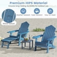 thumbnail image 4 of Gymax 2 Pcs Chaise Adirondack Pliante Hanches Chaise de Foyer avec Dossier Réglable Bleu Marine, 4 of 10
