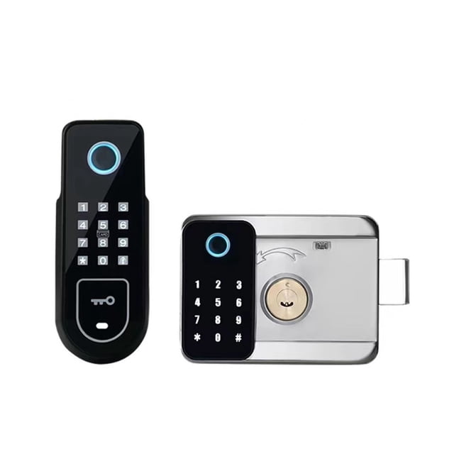 Bluetooth Fingerprint Smart Door Lock Gate Password RFID Card Rim Bolt Electronic