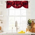 thumbnail image 3 of Red Rose Tie Up Valance Curtains for Windows, Kitchen Curtains Window Treatments, Elegance Fantasy Flowers Romantic Short Window Shades Valances for Bedroom Bathroom Cafe 42"x12", 3 of 8