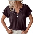 thumbnail image 1 of Birdeem Mode Femme Été Nouveau Haut en Coton Coloré Col en V Manches Courtes T-Shirt Haut, 1 of 7