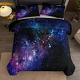 thumbnail image 2 of Psoiuetr Galaxy Comforter Set Outer Space Blue and Purple Starry Sky Night Pattern Bedding Set for Girls Boys Kids Teens Full Size with 1 Comforter 2 Pillowcases, 2 of 4