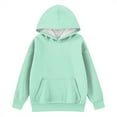 thumbnail image 3 of TQWQT Girl's Hoodie Size 10-12 Oversized Sweatshirts Long Sleeve Basic Light Green Hoodie Cute Hooded Pullover Hoodies Trendy Sweatshirts 2-3 Years, 3 of 5