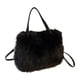 thumbnail image 1 of Bolso de mano peludo para mujer, tipo cartera, tipo bandolera, suave, para citas, fiestas y ocio. negro, 1 of 9