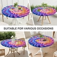 thumbnail image 7 of Colorful Tie Dye Spiral - Floral Pattern Round Fitted Tablecloth with Elastic Edge,Dining Table Cover Waterproof,Outdoor Round Tablecloth for Camping,Dining,Indoor and Outdoor, 7 of 7