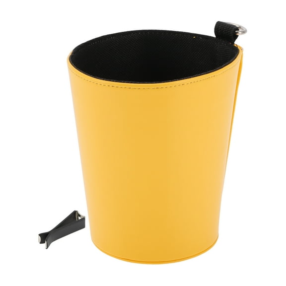 Unique Bargains Car Trash Can Hanging Front Rear Seats Faux Leather Trash Bin Yellow 1 Pcs