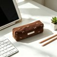 thumbnail image 5 of Celsvanis Pencil Case Large Capacity Pencil Pouch Pen Bag Embroidered Corduroy Stationery Organizer for Students Home Office Supplies, Brown, 5 of 7